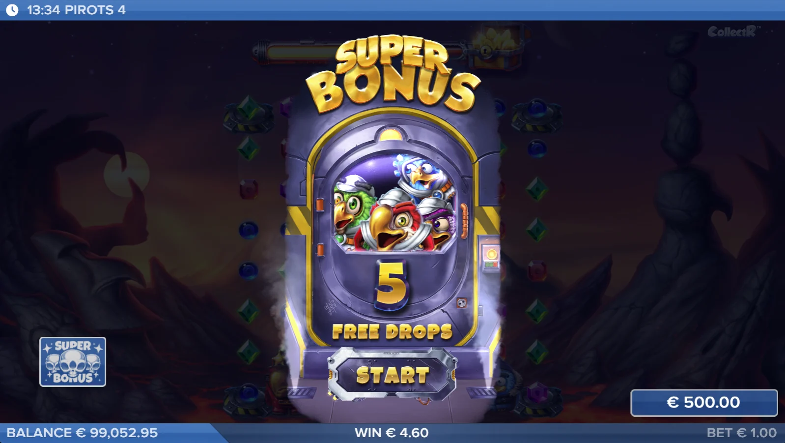 Pirots 4 inferno bonus mode free drops screen