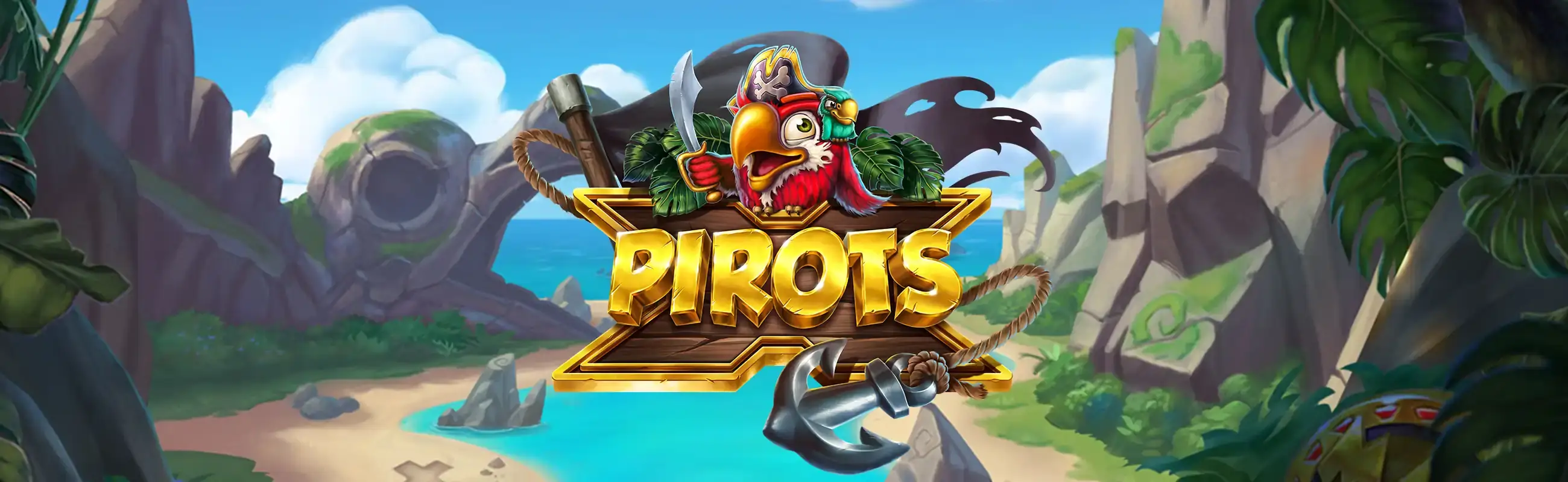 Pirots X artwork with the four birds and glowing multiplier