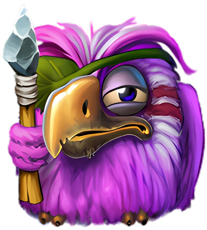 Pirots purple bird symbol
