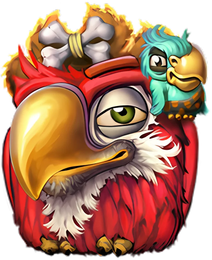 Pirots red captain bird symbol
